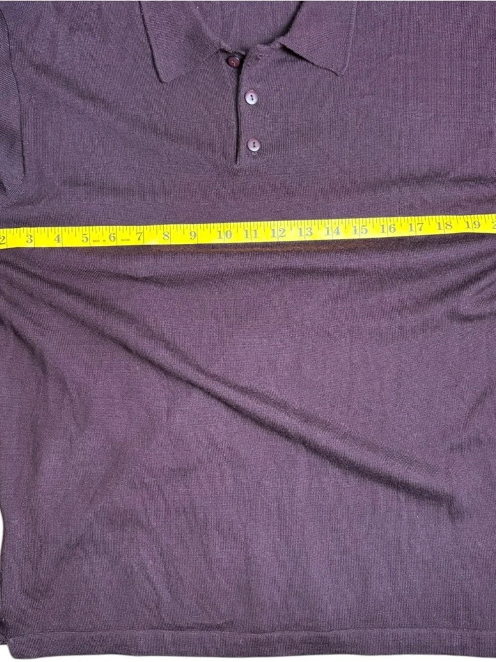 Banana Republic Plum Long Sleeve Polo Sweater Italian Merino Wool Sz L
